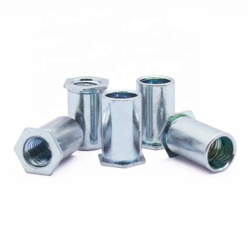 galvanized Zinc plated hex head through hole self clinching standoffs nut pressure rivet nut self clinching nut