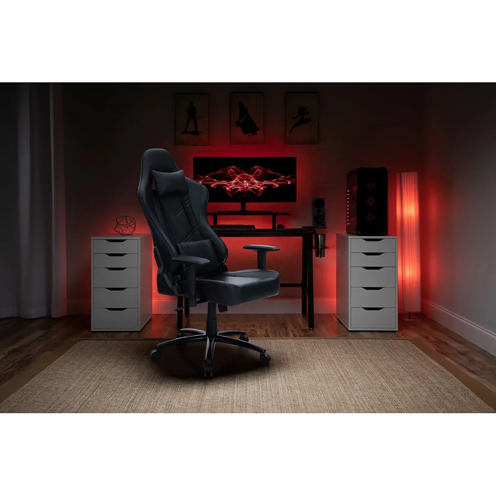 JL home pc factory 2d black logo full padded office gamer wholesale cheap Libya foldable pu leather chaise gaming chair