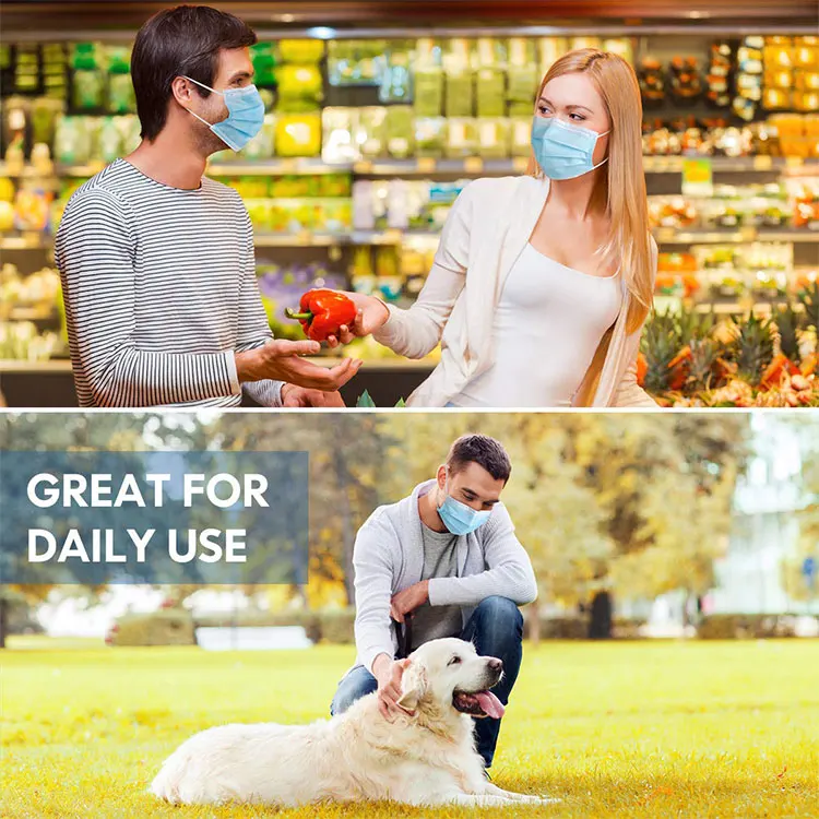 Mascarasc Descartavel Mscara Facial Gancho Para La Oreja No Tejido De 3 Capas Mascarilla Azul