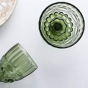 Wholesale Reusable 2023 New Gifts Party Wedding Vintage Embossed Design Wine Glasses Blue Colored Goblet Glass