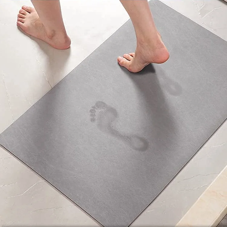 Thin Bathtub Rugs Washable Bathroom Mat Quick Dry Super Absorbent Non Slip Bath Mats