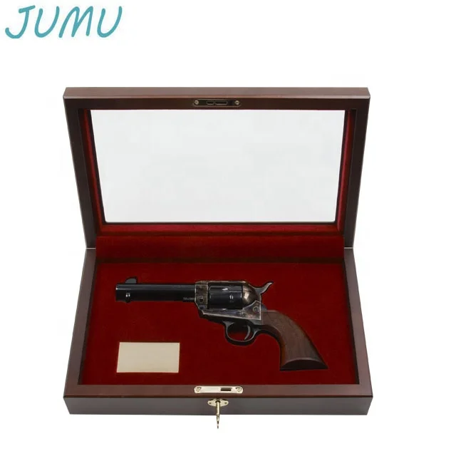 luxury solid mahogany wooden gun gift storage box