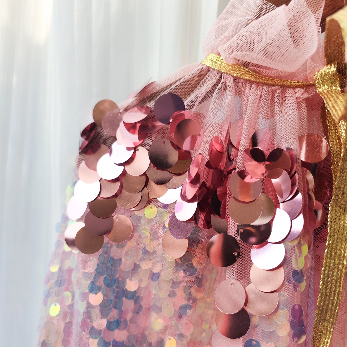 Boutique Kids Tulle Cape Sequin Clothing Kids Girls Party Wear Birthday Dress Children Fantasy Princess Cloak Fashion Tulle Cape