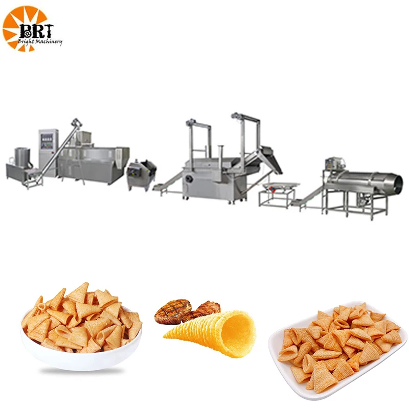 stainless steel automatic bugles making machine fried snack food machinery corn chips making equipment production line supplier