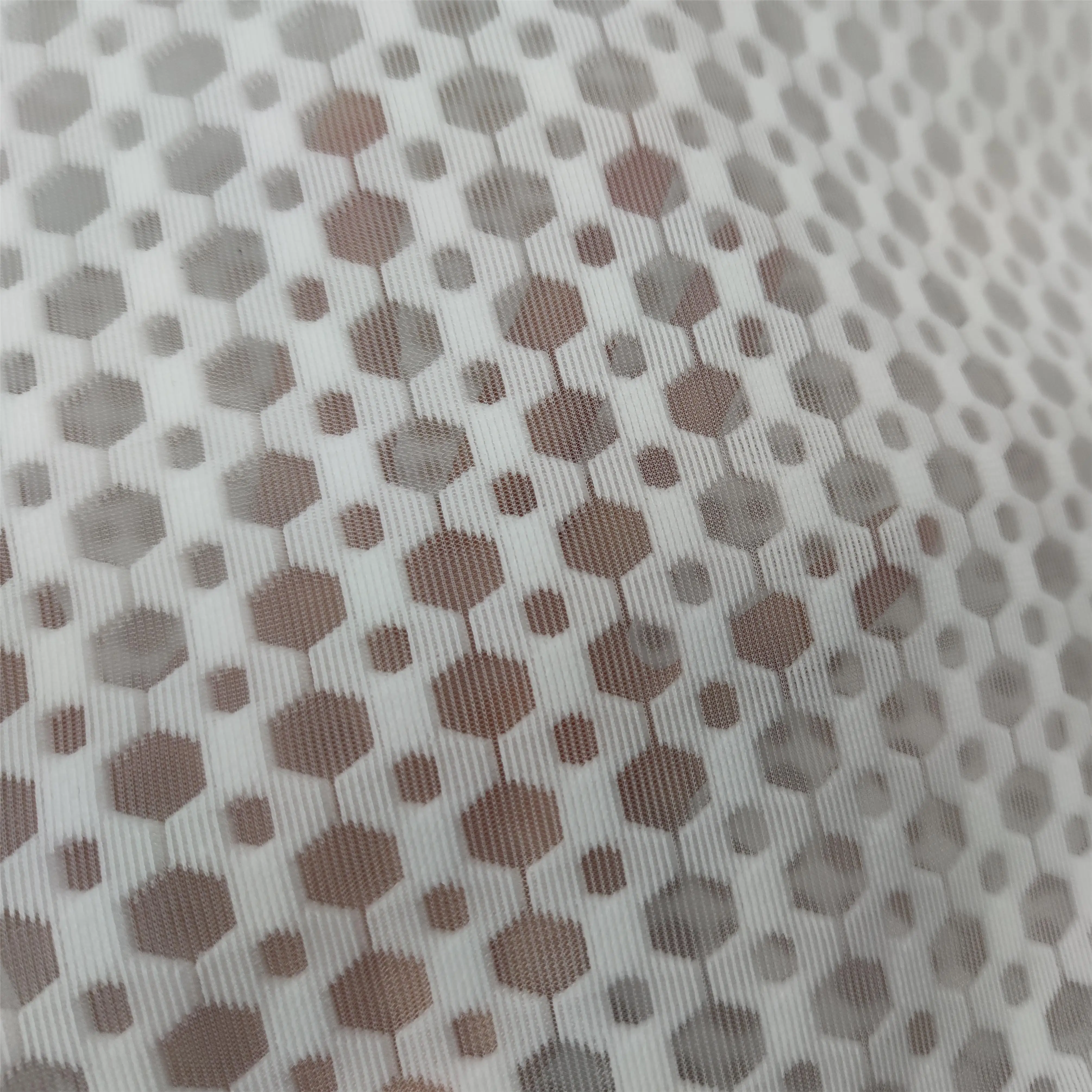 High quality jacquard mesh knitted hexagonal 3D air layer sandwich mesh garment chair mesh fabric