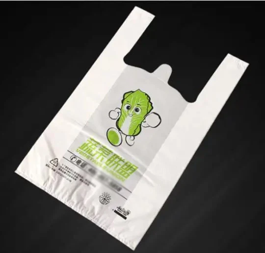 Customized Logo hdpe and ldpe t shirt plastic shopping bag eco friendly milk white/transparent packaging bags