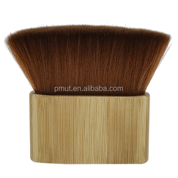 Fluffy Synthetic Hair Body Brush for Spraying tans, Large Size Nail Art Dust Powder Remover Cleaner Brush with Bamboo Handle