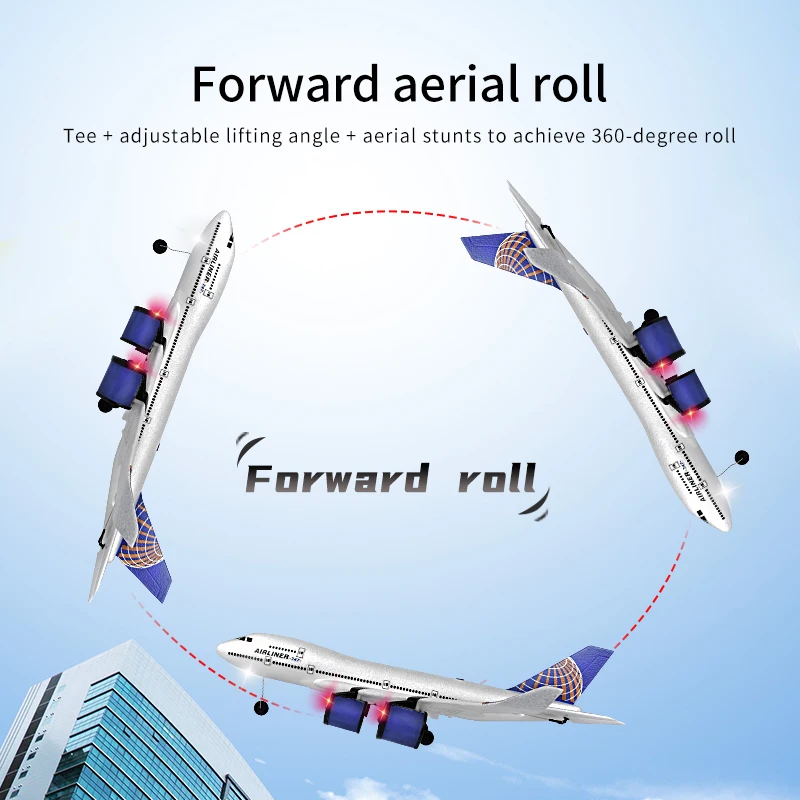 3CH Flying rc big remote control aircraft model glider foam air plane toy with light