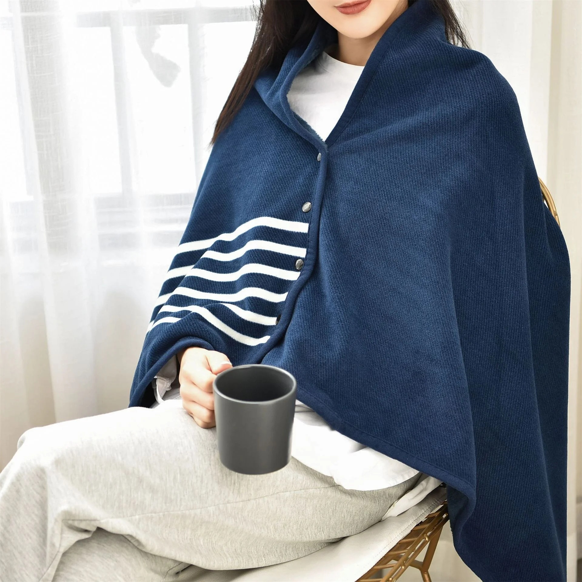 Wholesale Low Moq Autumn Winter Plaid Super Soft Thickened Office Nap Cape Blanket Scarf Shawl