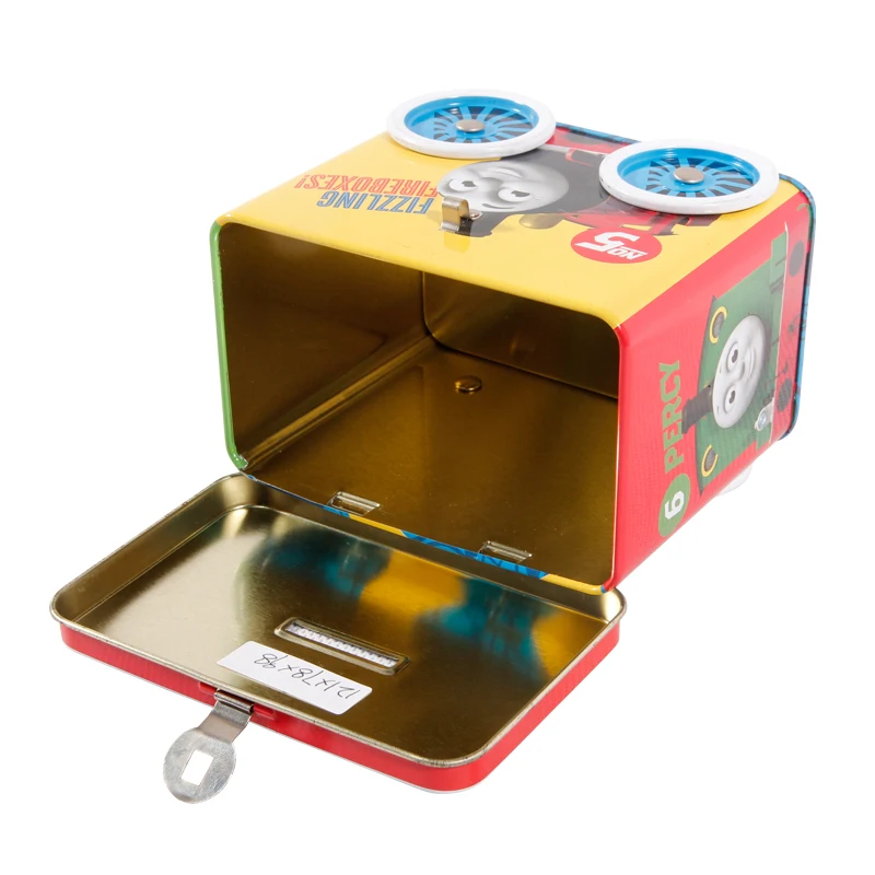Custom logo metal tin coin  bank container promotional tin can CMYK printing car shaped tin boxes