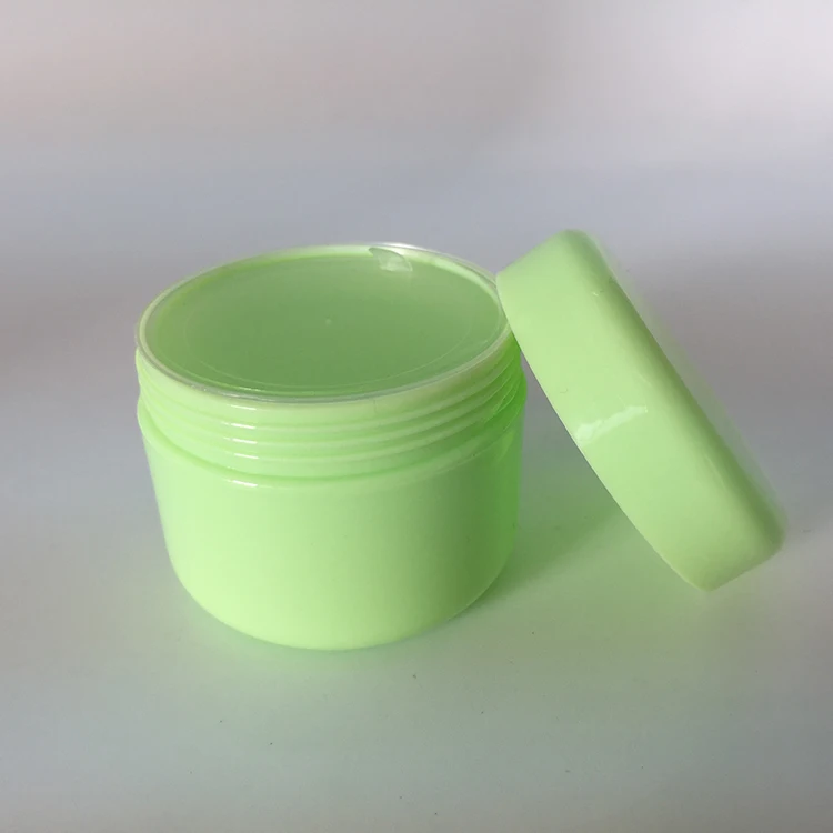 Plastic 50g 2oz Round Green Cosmetic Jar
