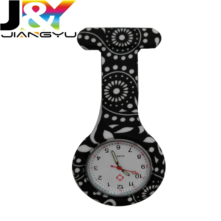 JiangYu Full print Brooch nurse fob watch