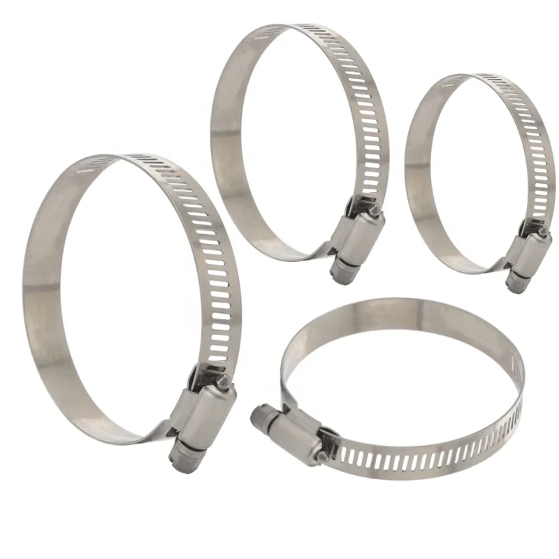 304 Stainless Steel Hose Clamp Adjustable 8-152mm Screw Worm Drive Pipe Clip Hoop Hose Fixed Tool