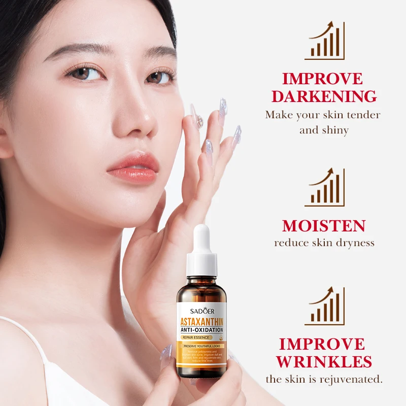 SADOER Salicylic acid Anti-Acne astaxanthin Anti wrinkle skin care Facial serum Black spot removal skin whitening Face serum