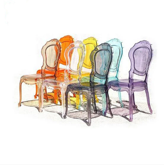 French style acrylic princess ghost louis dining chair
