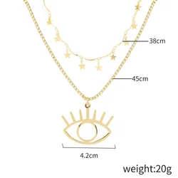 BELLEGIRL Europe and American new fashion necklace wholesale  hot sale hip hop Angel eye pendant necklace jewellery