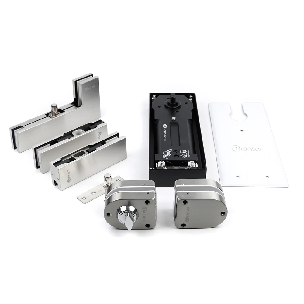 China professional factory stainless steel glass door fittings floor spring patch fittings combo set for 60-80kg doors