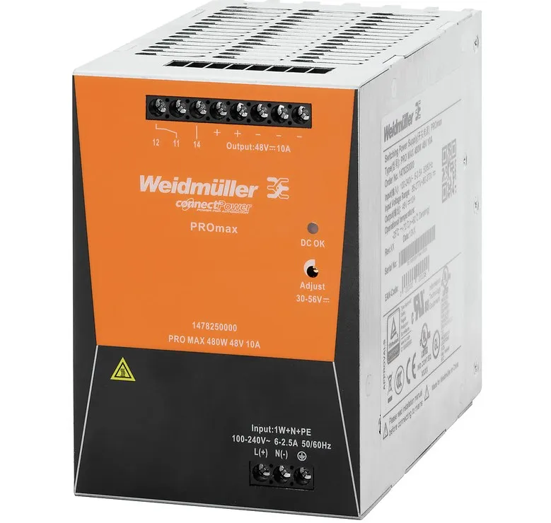 Weidmuller 1478250000 PRO MAX 480W 48 V 10A блок питания с переключателем режима 48 V