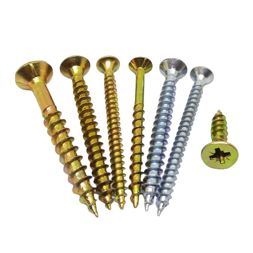 Wholesale Price Self Drilling Yellow Zinc Plated Screws Chipboard Yellow Chipboard Screws