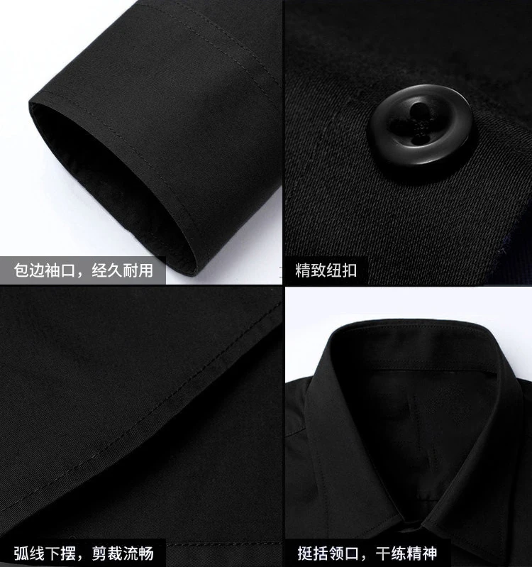 Wholesale Plain Black White Full Sleeve Formal Button Down Shirts For Men