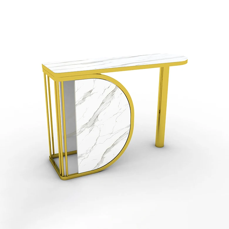 2022  Home furniture living room luxury metal hallway table modern marble console table