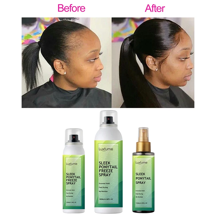 Private Label Ponytail Freeze Spray Strong Hold Styling Aerosol Hair Holding Spray For Ponytails