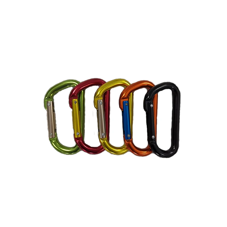 Customized anodized aluminum locking camping mini carabiner clip hook logo Multicolour  sling snap hook