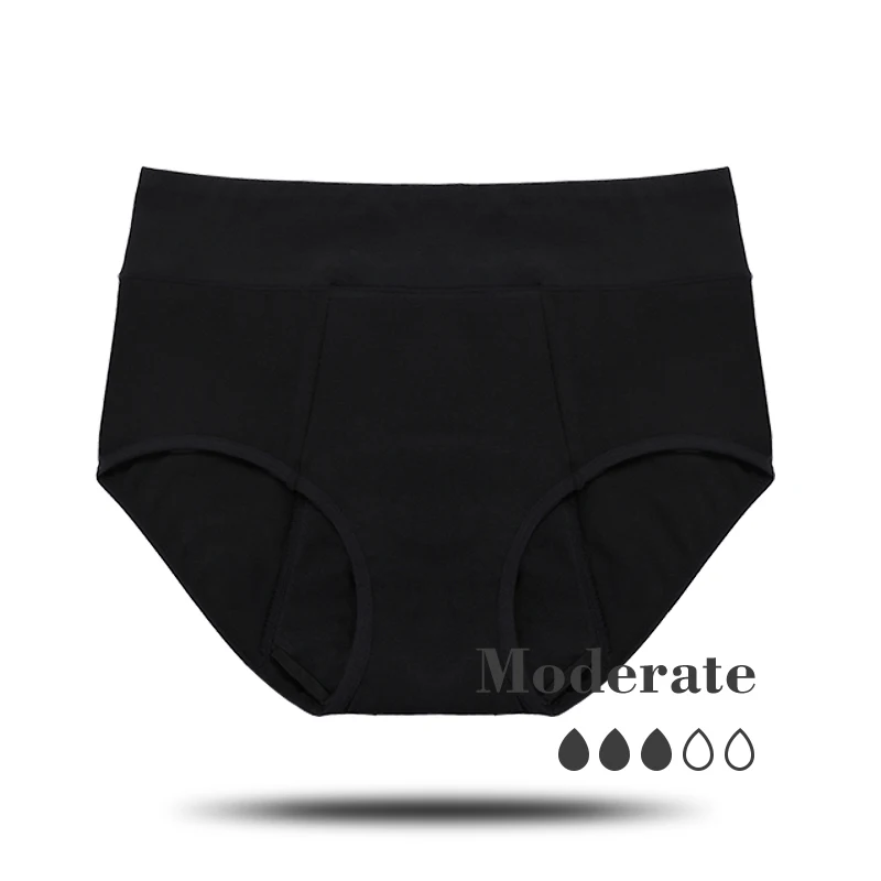 Custom Ladies Widened Waist Full Front To Top Moderate Absorbent Panties Fast Drying Menstrual Panties Incontinence Panty