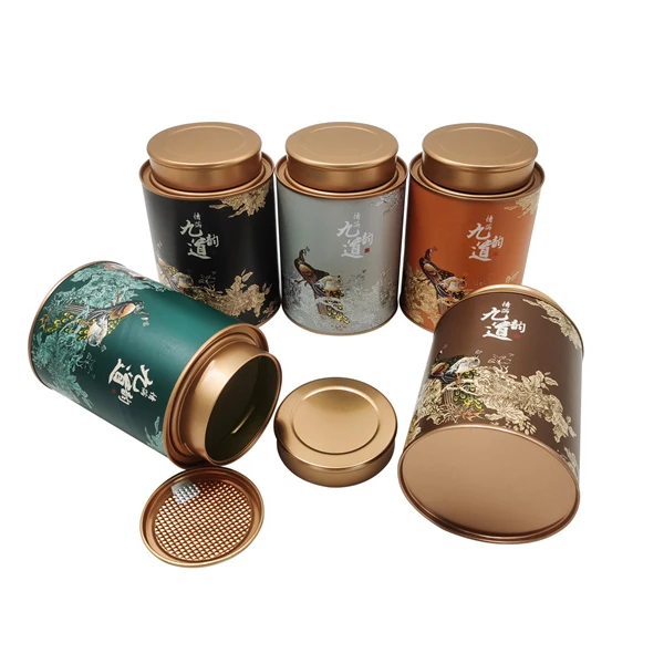 Custom Design Mix Colors Cardboard Eco Friendly Cans Tea Coffee Paper Card Canister Tube Packaging