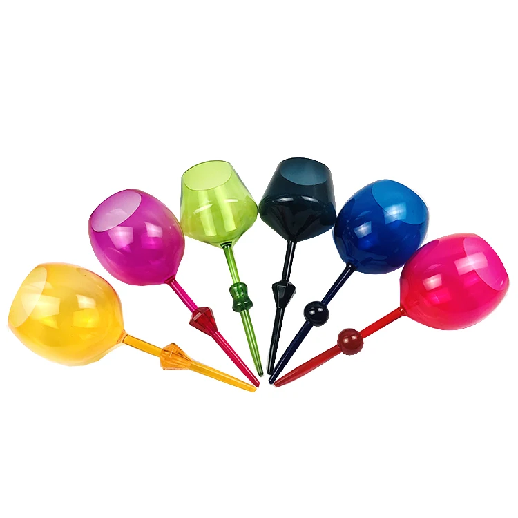 Outdoor 350ml portable beach long stemmed floating plastic wine glass
