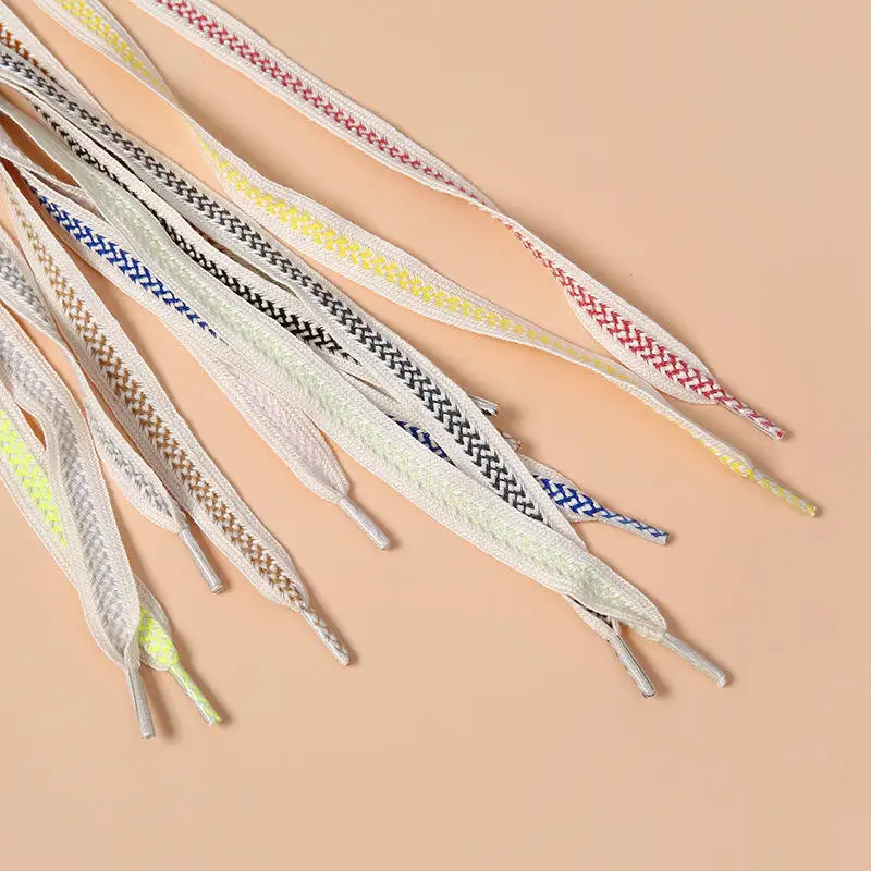 High quality New1.2cm wheat braid shoelace Cotton Herringbone Braid Shoelaces Af Sb Dunks Low High Sneakers Flat Shoe Laces