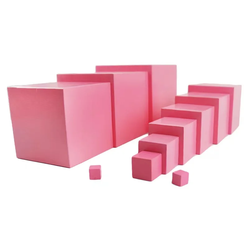 Winning Montessori Educational Toys Teaching Aids Wooden Toy Equipment Pink Tower Game For Children