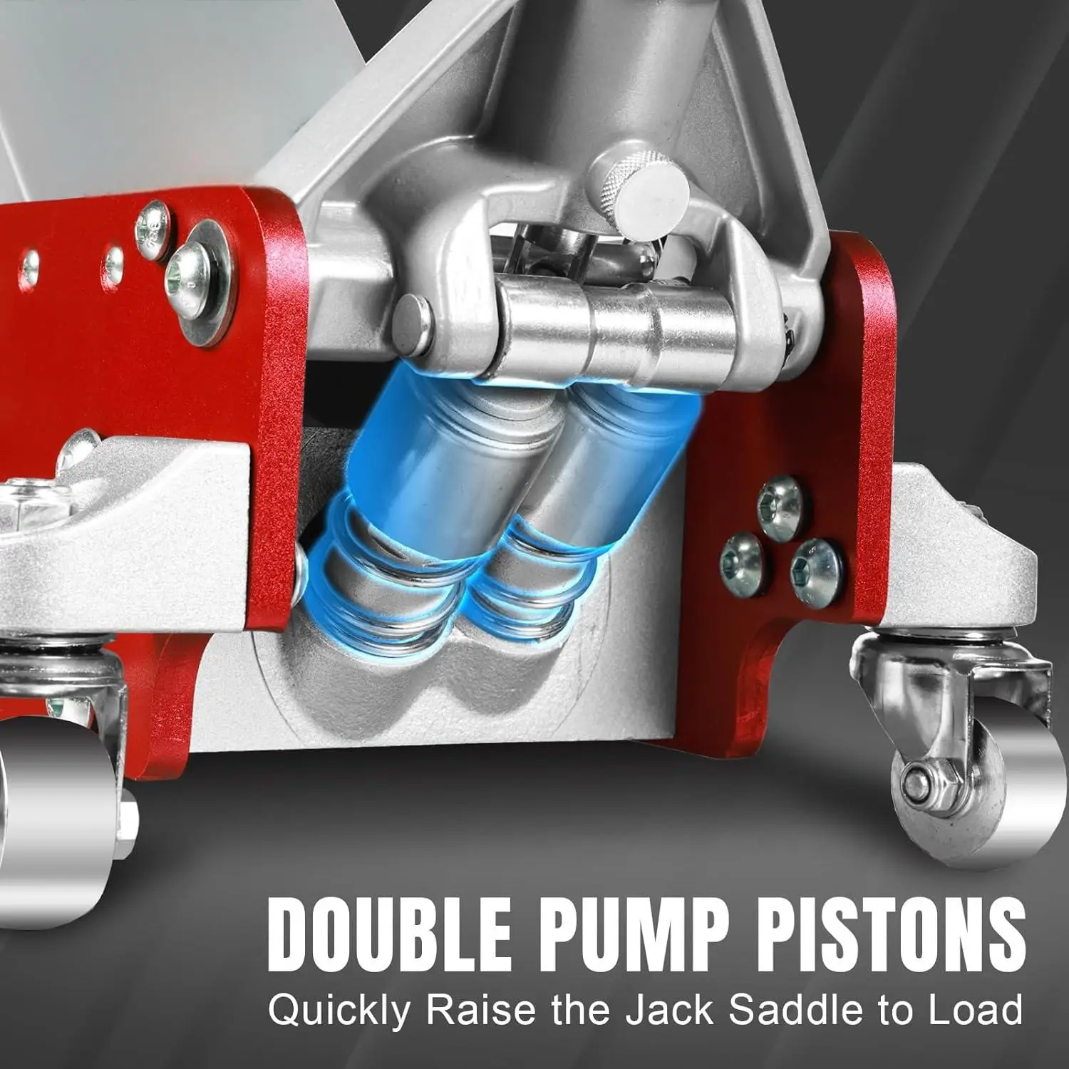 Peaktop  3 Ton (6,600 LBs) Hydraulic Floor Jack with Dual Piston Quick Lift Pump  Low Profile Aluminum and Steel Car Jack