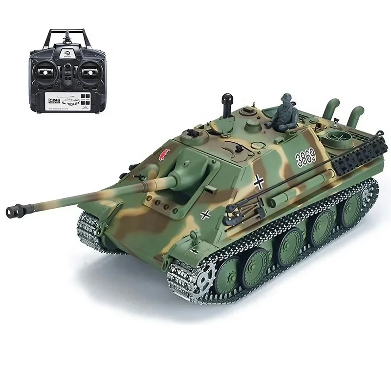 Heng Long 3869-1 German Jagdpanther 1/16 2.4G InfraRed Battle BB Airsoft Smoke Light Sound Steel Metal Crawler RC Tank Model Toy