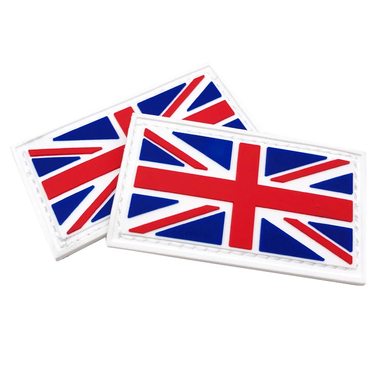 Factory Custom Flag PVC Patch Hook And Loop Rubber Patches For Clothes Hats Jackets