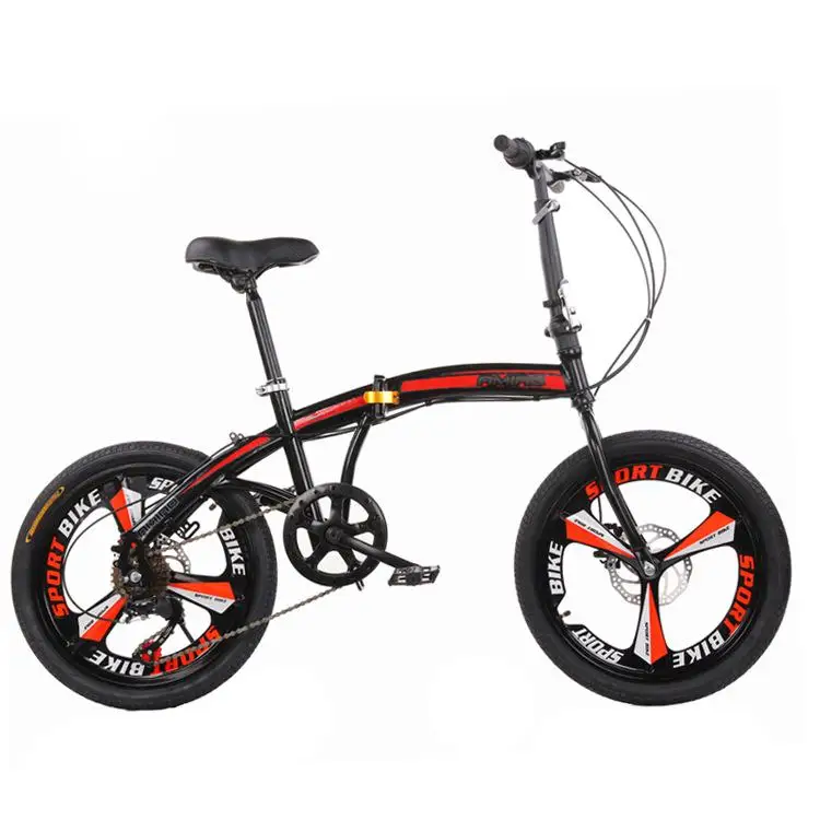 Wholesale new folding bicycle 20 inches adult students variable speed portable bike foreign trade bike folding