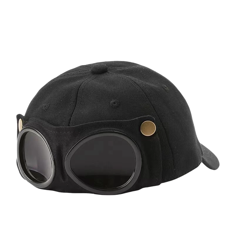 Wholesale spring summer men women fashion cute cat ears baseball cap with glasses embroidery aviator baseball cap