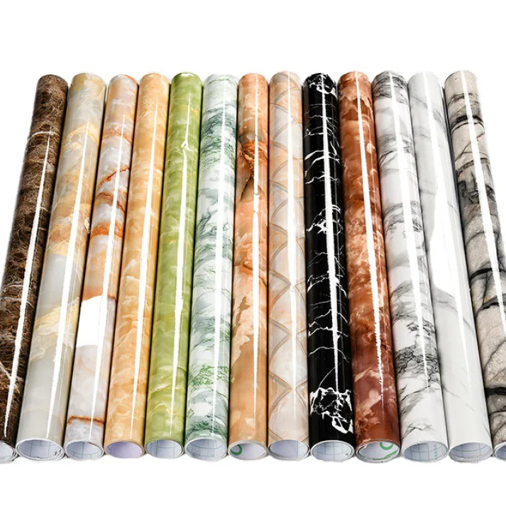 self adhesive wallpaper marble design contact paper roll for bathroom