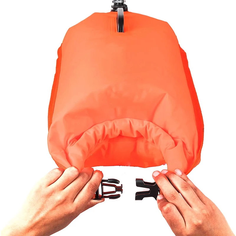 Custom Logo Swimming Training Aid 28L Dry Bag Waterproof PVC Dry Bag, Inflatable Swim Buoy Safe Swim Buoy