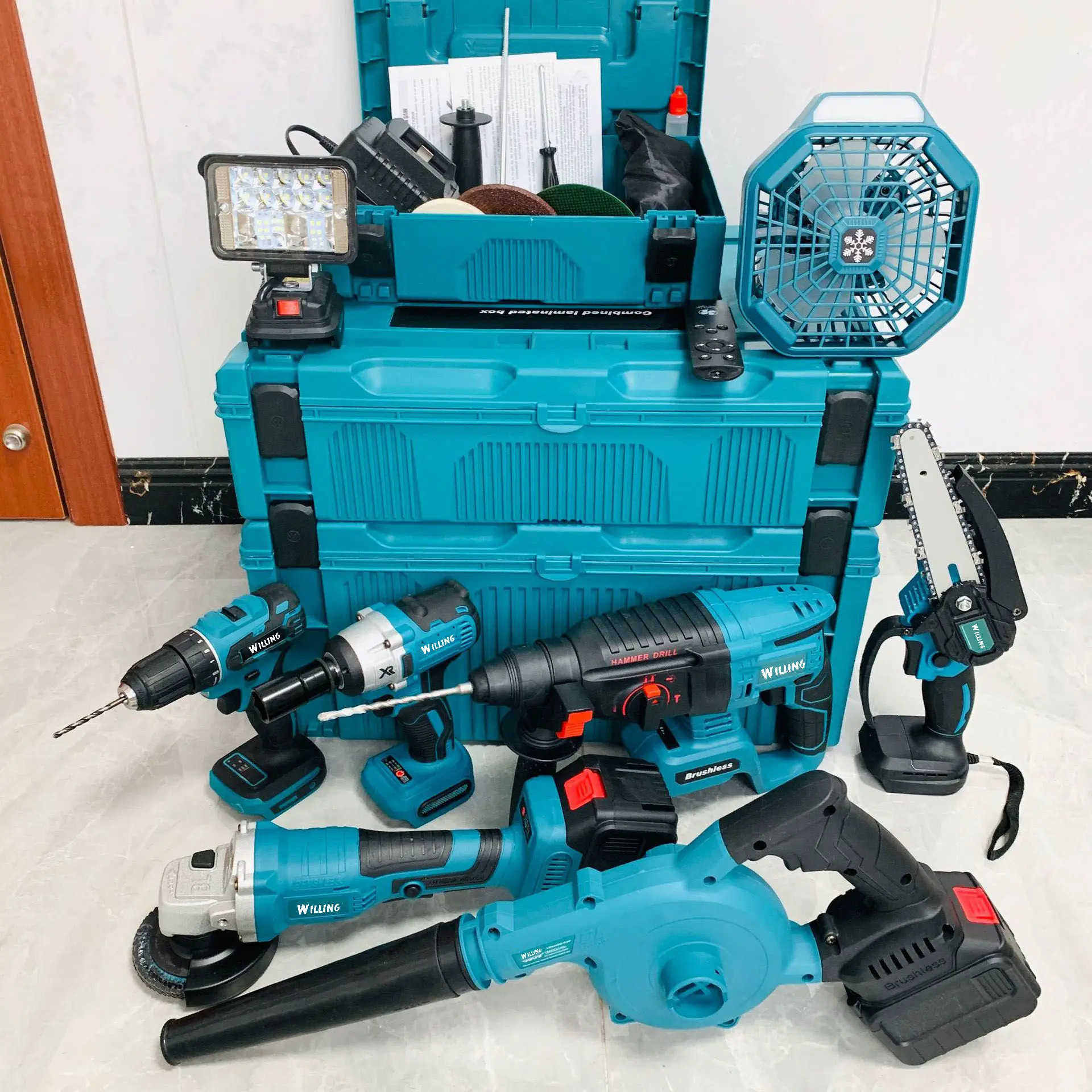 Discount for sale Drills kit 21v portable electric cordless brushless 18V cordless drill Lithium Battery power tools kit