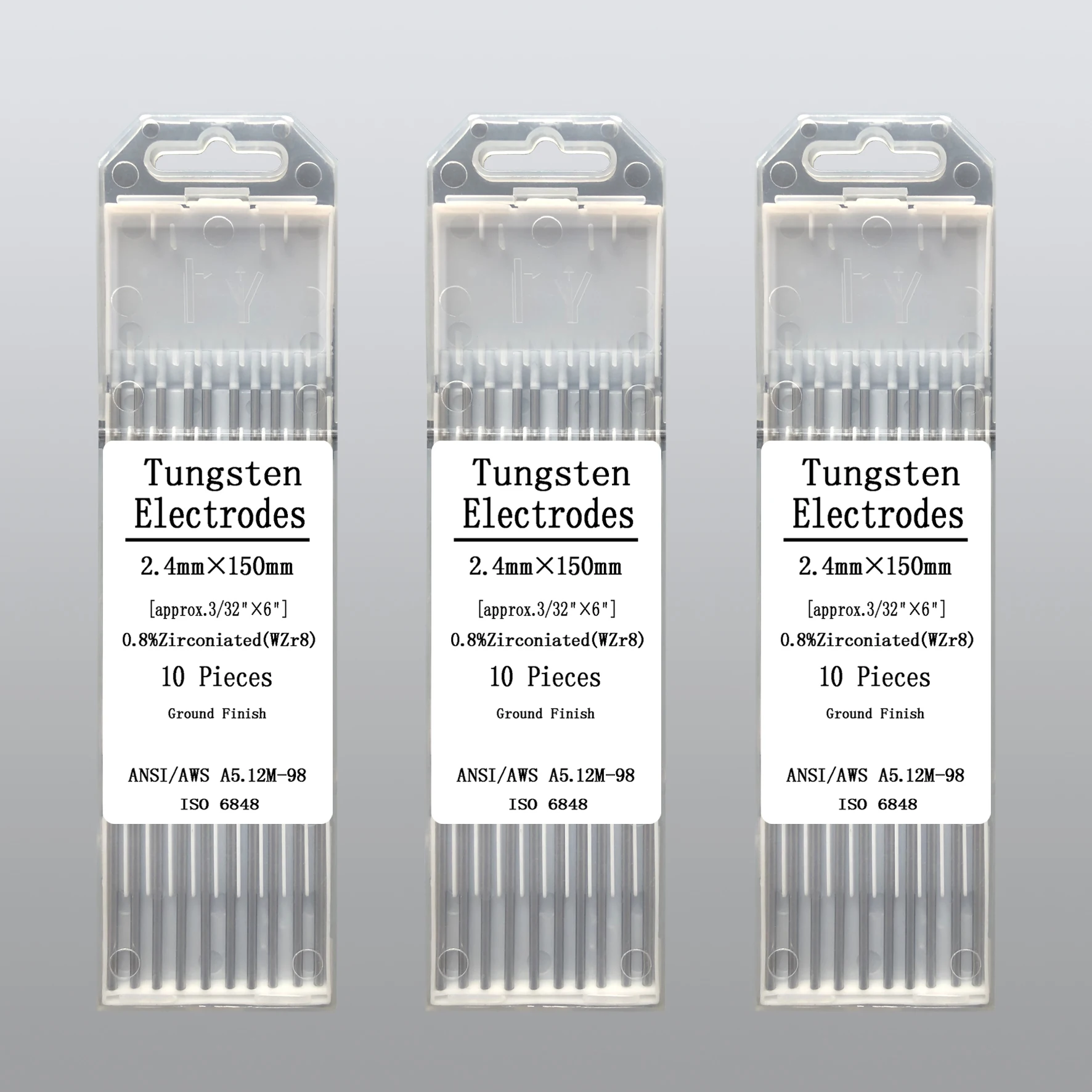 WZ8 4.0mm  white tungsten electrodes 5/32` x 6` for Argon arc welding Zirconium tungsten rod