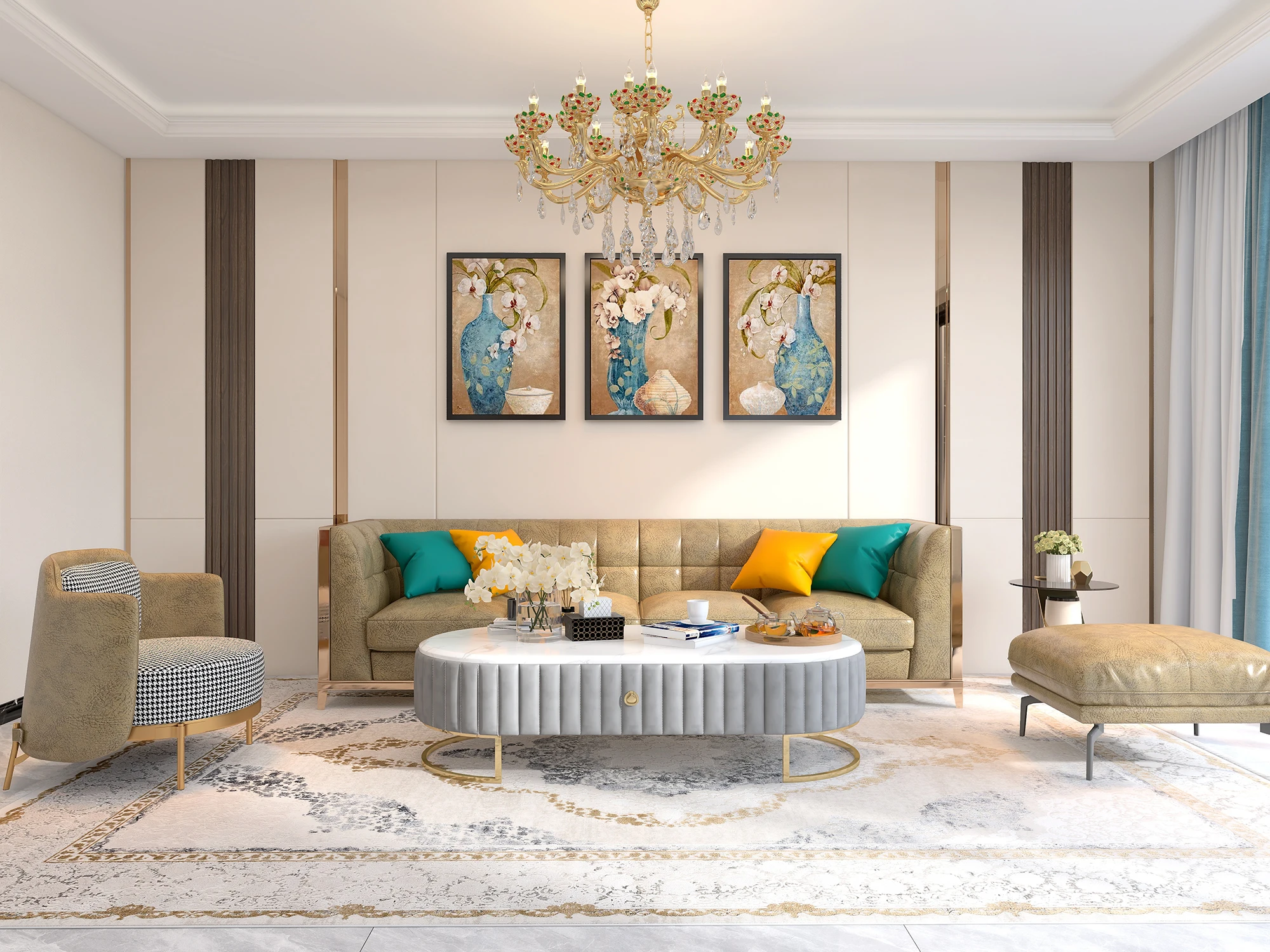 OKL21127 living room luxury italia canape fabric modern sectional sofa furniture