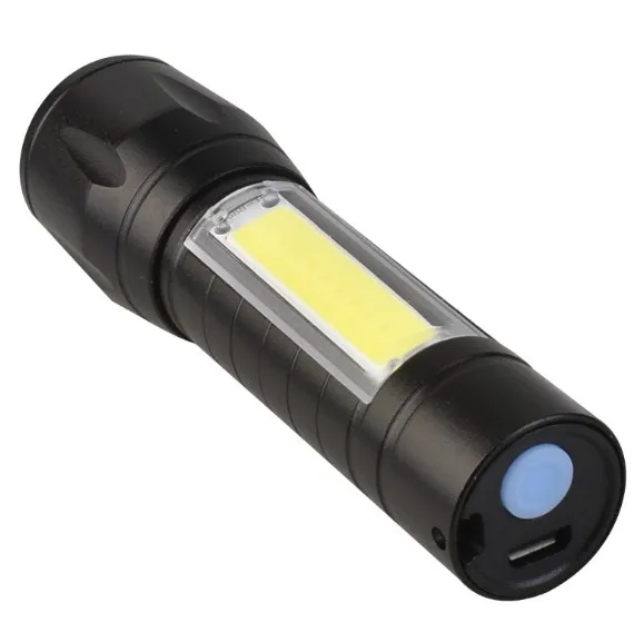 USB Rechargeable Flashlight COB Flash Light Inside Battery Zoomable LED Tactical Flashlight High lumen for Indoor & Outdoor Use