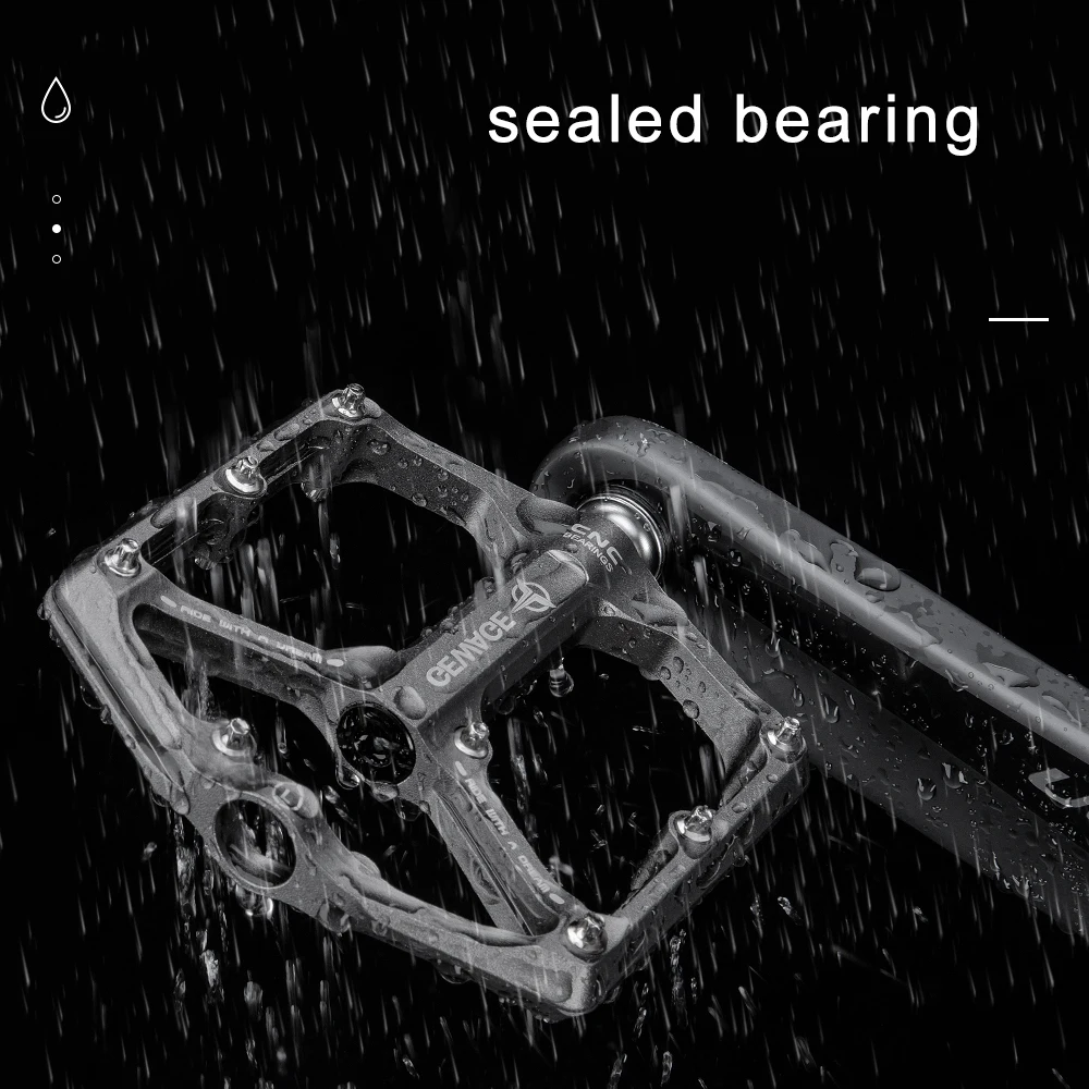 GEWAGE MTB bike pedal aluminum alloy 3 Bearings Widen Anti-slip Bicycle Pedals