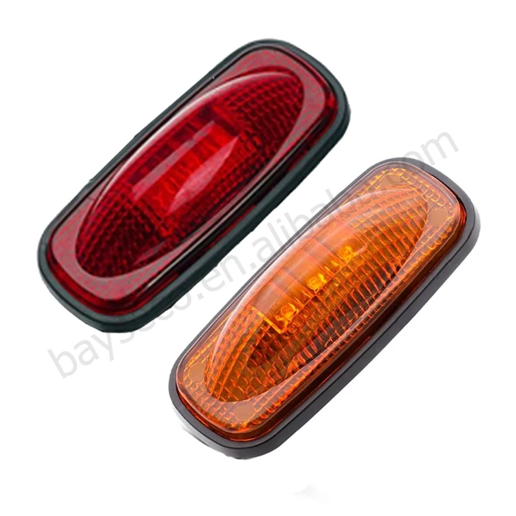 HST-20171 Amber Red 3.4 Inch Fender Marker Smoked Lens 3 LED Side Marker Lights Replacement For Dodge RAM 2500 3500 HD Trucks He