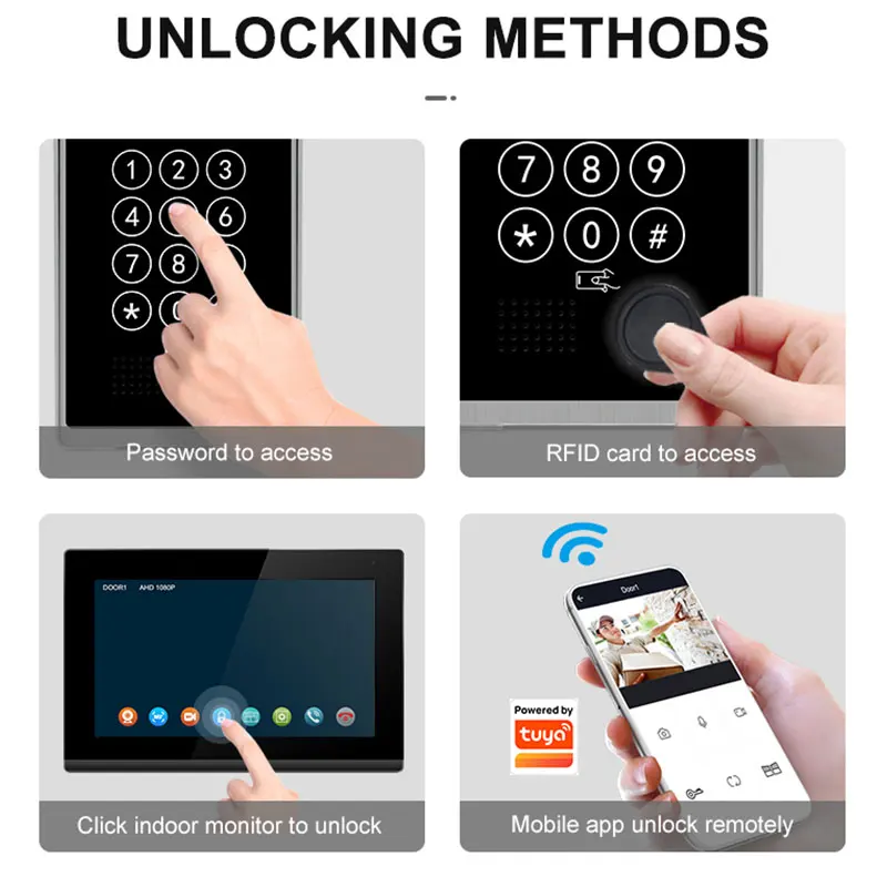 New arrived Waterproof wifi doorphone with monitor Motion Detection video doorphone system With Night Vision
