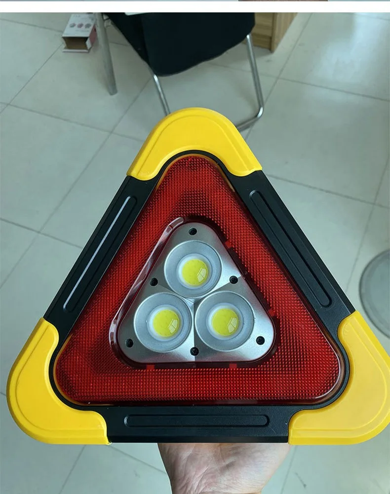Tripod LED multi-function car triangle Breakdown Reflective Hazard road signs safety warning stop sign Portable Battery Powered