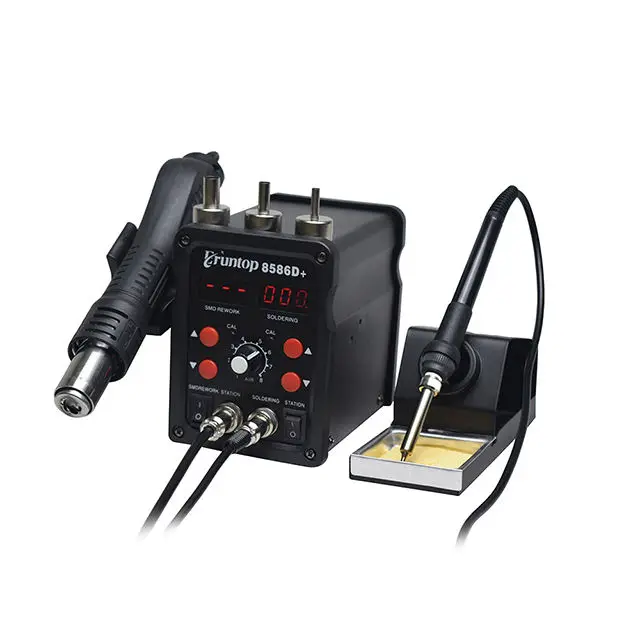 Eruntop 8586D Double Digital Display Soldering Station Hot Air Gun Iron Welding Table Equipment Smd Rework Soldering Station