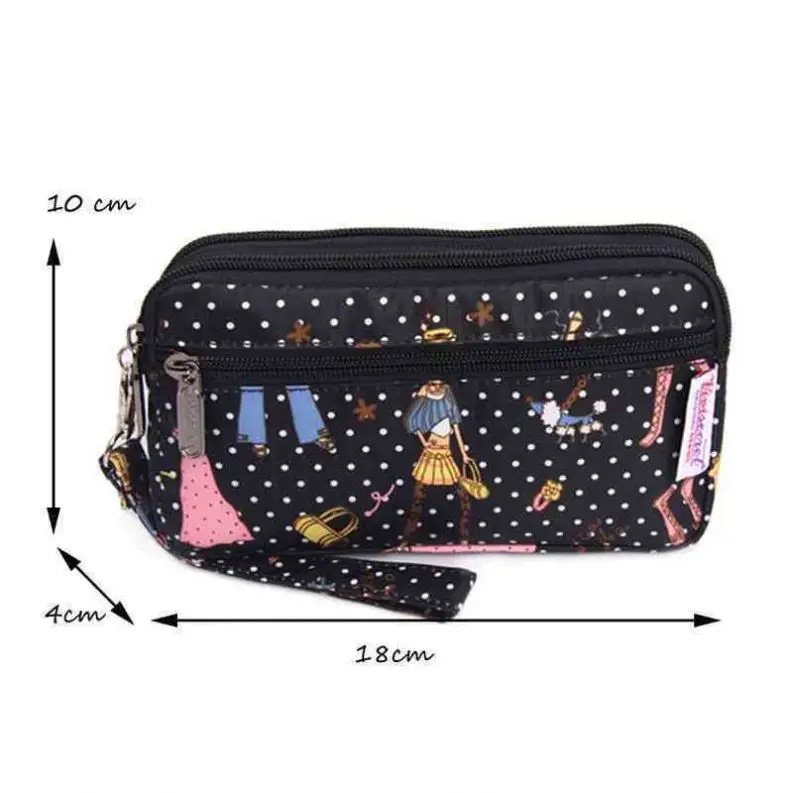 2022 Korea fashion quality nylon small coin bag colorful printing customized ladies coin purse