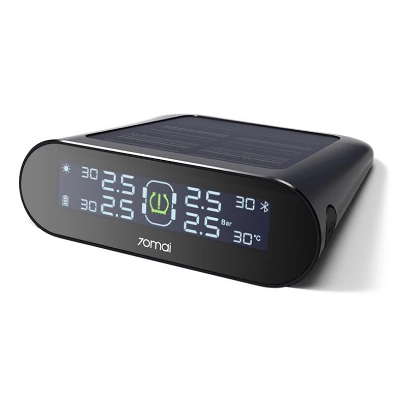 70mai Tyre Pressure Sensor Tire Pressure Monitoring System Solar Power LCD Display Xiaomi 70 Mai TPMS Car Security Alarm System